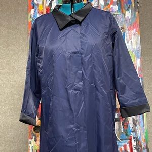 Eileen Fisher Reversible, L, Rain Coat/Outerware, organic cotton nylon, new